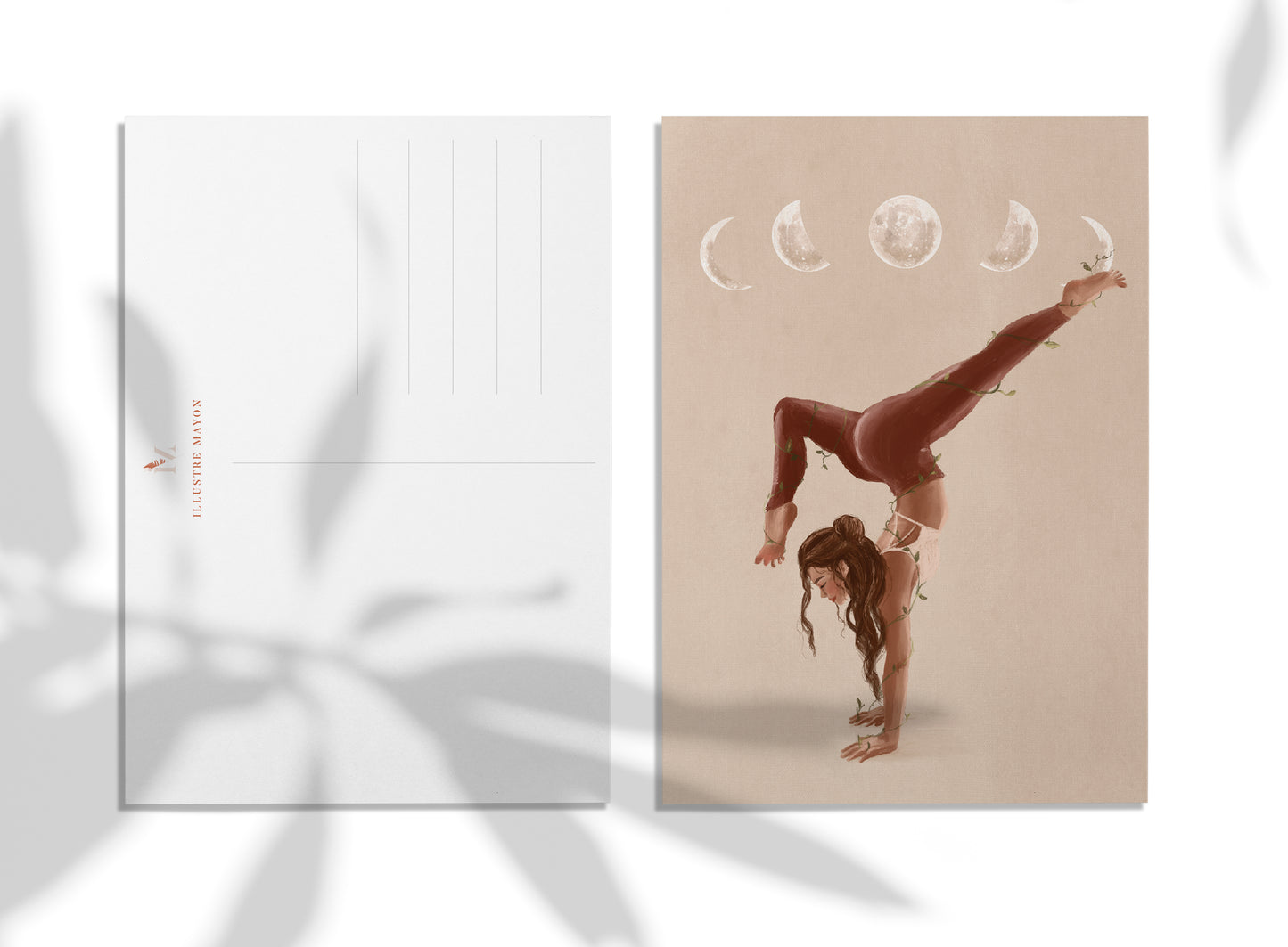 Set of 6 yoga postcards - Sun and Moon yoga cards