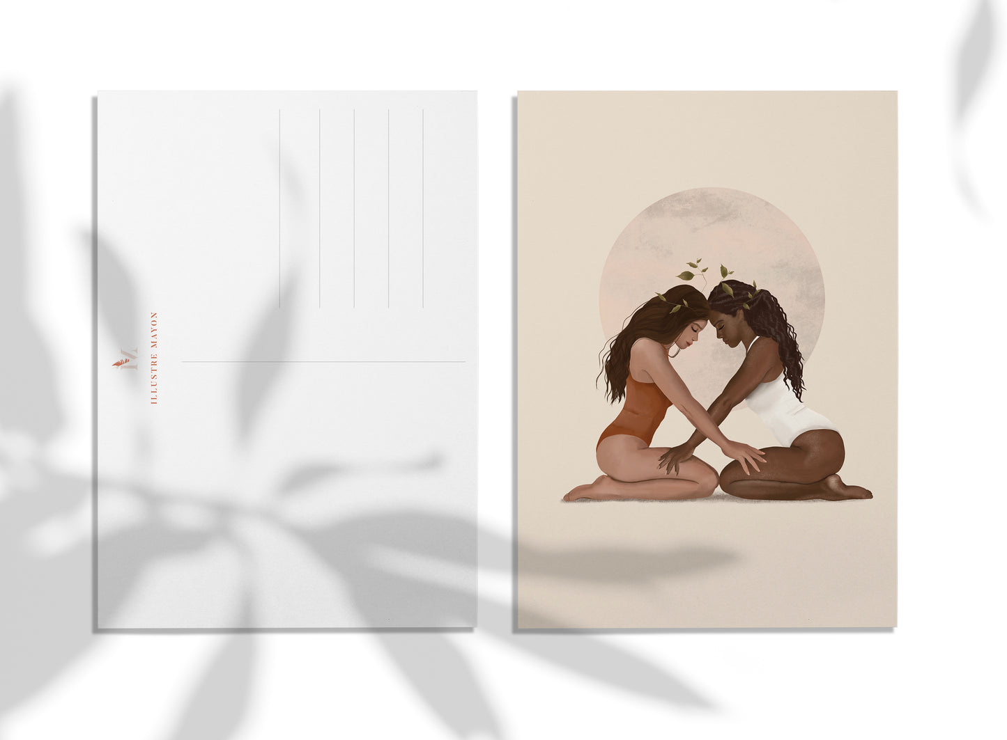 Set of 6 yoga postcards - Yoga pose cards